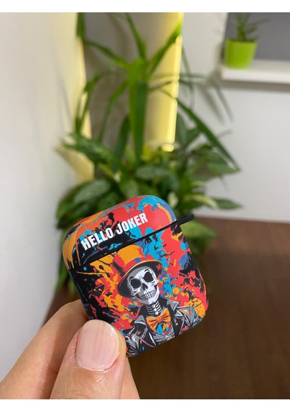 Iphone 1/2. Nesil Uyumlu Koruyucu Bluetooth Kulaklık Kılıfı Joker Desenli