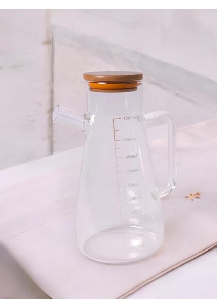 Turuncu 1000 ml borosilikat bambu vakum kapaklı sürahi ve yağlık seti fiyatları