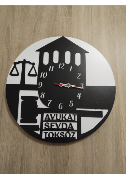 Hakim,savcı,avukat,adalet Için Tasarım Duvar Saati Isim Yazılı