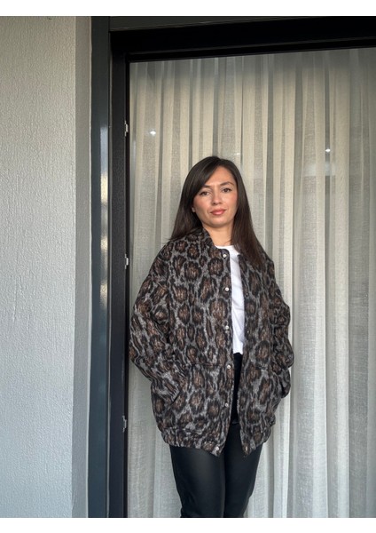 Leopar Premium Astarlı Cepli Bomber Ceket modelleri