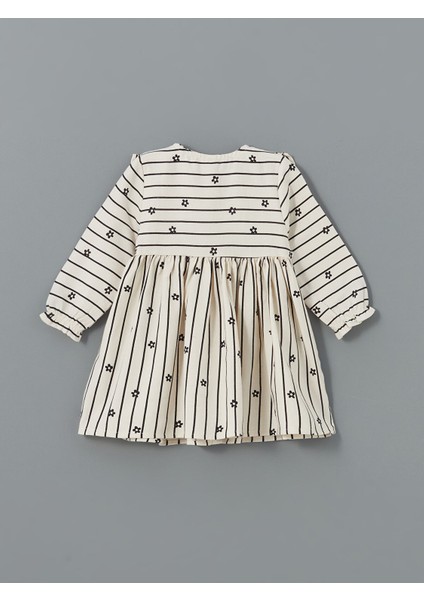 Bebe Yaka Uzun Kollu Çiçekli Kız Bebek Elbise ve Külotlu Çorap 2'li Takım fiyatları