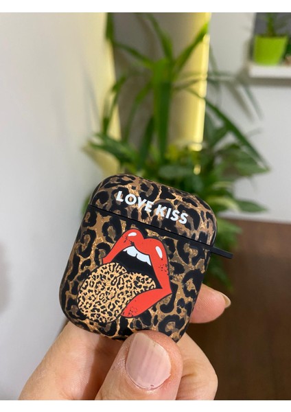Iphone 1/2. Nesil Uyumlu Koruyucu Bluetooth Kulaklık Kılıfı Leopar Desenli