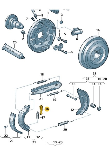 Vw Caddy 1996-2003 Arka Fren Kampana Ayar Cırcırı 171609705