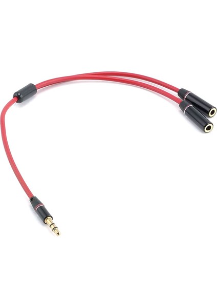 MF-SK12-R 3.5mm Stereo Kulaklık Mikrofon Çoklayıcı Ikili