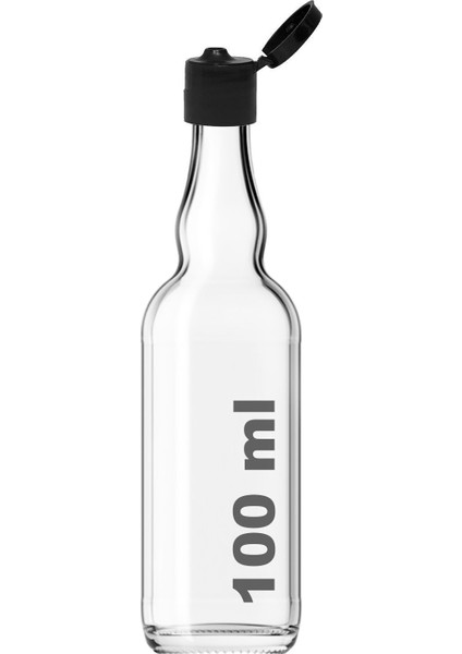 Şeffaf 100 ml Sos Şişesi, Sızdırmaz Kapak, Siyah Fliptop, 6'lı Paket fırsatları