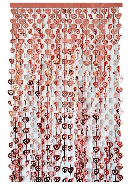 Metalize Kalp Arka Fon 100X200CM -Bronz-