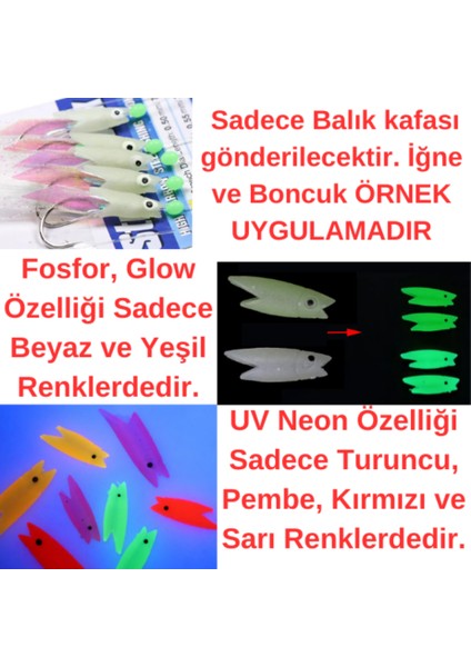 Silikon Balık Kafası Neon UV Pembe Yapay Yem Olta Takımı, Çapari, Jig, Yapım Malzemesi 3 cm 5 Adet