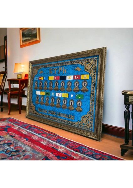 Büyük Türk Liderleri Desenli Tablo 60X80 cm