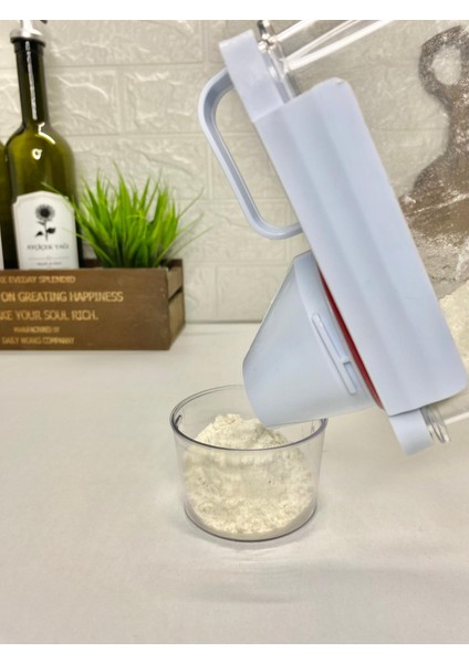 Ölçü Kapaklı Vakumlu Akrilik Saklama Kabı 2300ML Etiketli Un Erzak Kabı modelleri