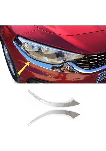 Fiat Egea Krom Far Kaşı 2 Parça + Ön Panjur Alt Çıtası Krom 2015-2019 Paslanmaz Çelik modelleri