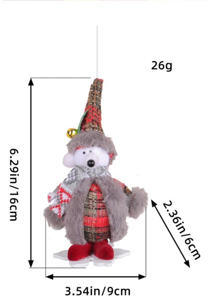 Yılbaşı Çam Ağacı Süsü Sevimli Ayıcık Ayaklı Dekor Süs 17 cm fiyatları