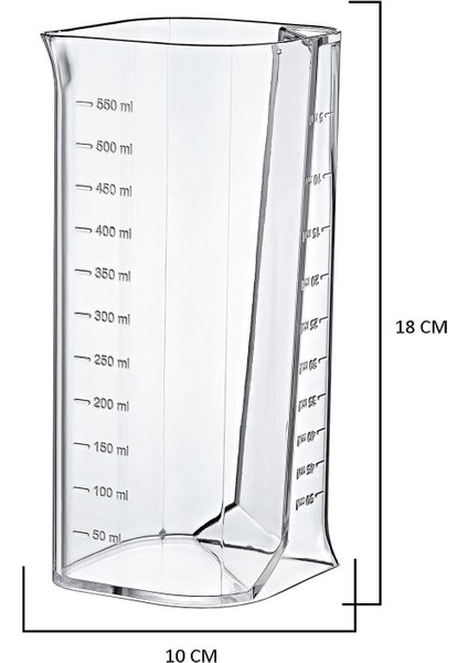 Tekno Trust Ölçekli Şeffaf 550ML Yağlık & Yağdanlık & Ölçü Kabı ( Cam Değildir )