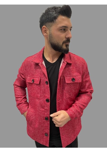 Erkek Cep Detaylı Kışlık Kırmızı Kaşe Gömlek fiyatları