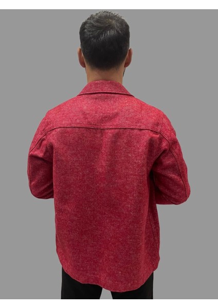 Erkek Cep Detaylı Kışlık Kırmızı Kaşe Gömlek indirimleri