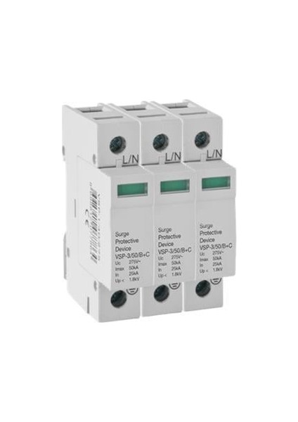 Alçak Gerilim Parafudrları B Sınıfı (Maks. Deşarj Akımı 100KA/MAX.ÇALIŞMA Gerilim 275V Ac/kutup 3)