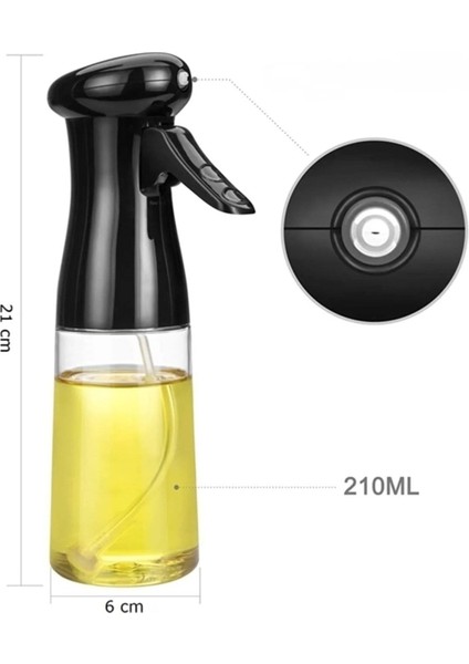 Tekno Trust Pratik Püskürtmeli Sprey Cam Şişe Zeytinyağı Sirke Yağ Püskürtücü Yağdanlık 200 ml - 1 Adet