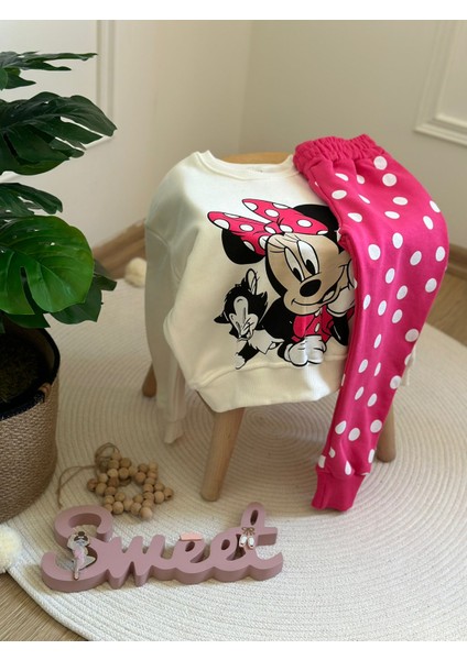 Puantiye Detaylı Minnie Eşofman Takımı