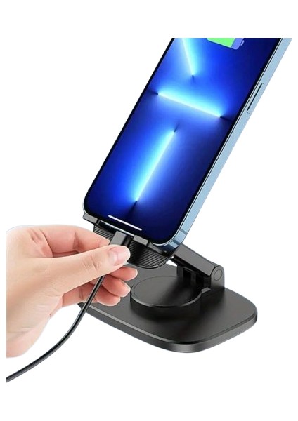 Telefon Standı Dayanıklı Dengeli Tasarım 360 Döner Masaüstü Şık Mobil Telefon Tutucu fırsatları