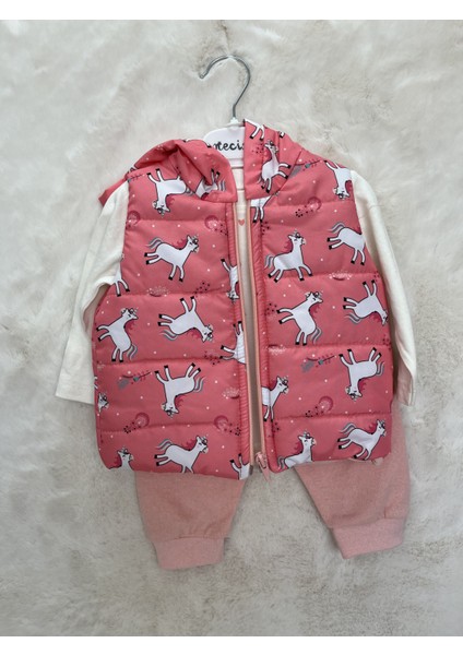Unicorn Desen Şişme Yelek Üçlü Takım