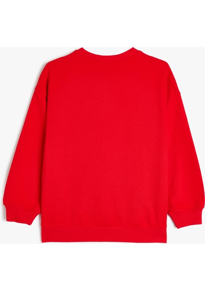 Sweatshirt Slogan Baskılı Uzun Kollu Bisiklet Yaka Pamuklu fiyatları