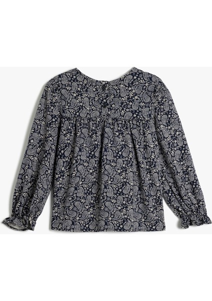Viskon Bluz Etnik Desenli Uzun Kollu Bisiklet Yaka fiyatları