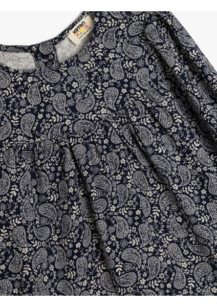 Viskon Bluz Etnik Desenli Uzun Kollu Bisiklet Yaka modelleri