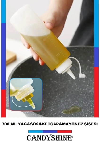 Tekno Trust 700ML Sos Sirke Yağ Ketçap Sos Şişesi Masterchef Sosluk