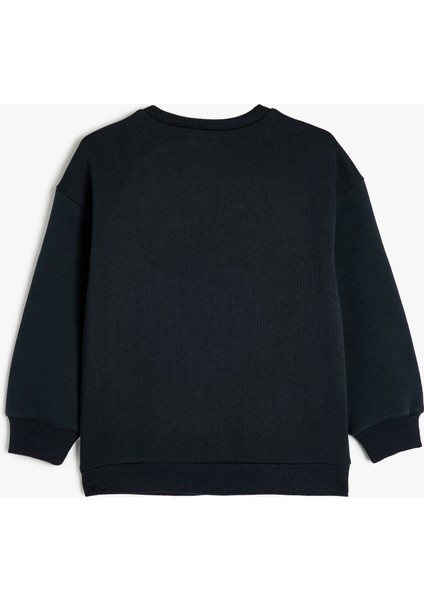 Sweatshirt Slogan Baskılı Uzun Kollu Bisiklet Yaka Pamuklu fiyatları