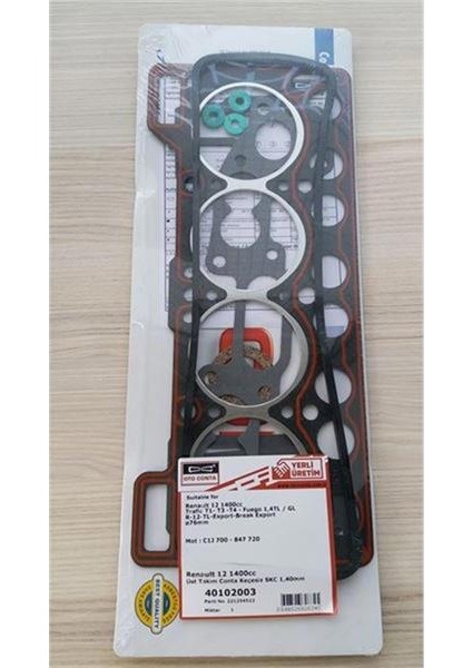 Üst Takım Conta Keçesiz-Subap Lastiksiz R12 1400