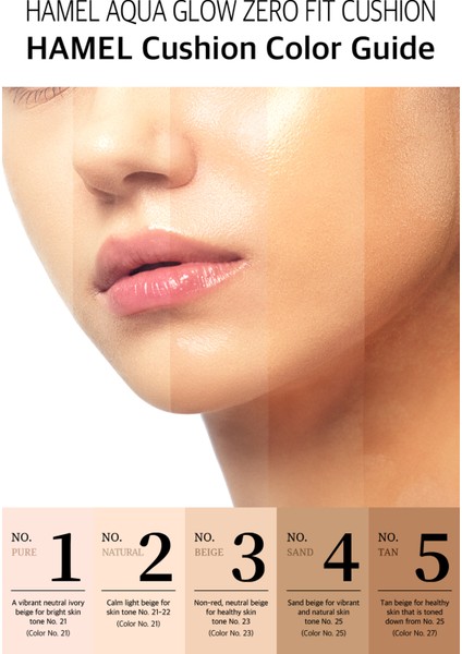 Uzun Süre Kalıcı Zero Fit Cushion Kore Fondöten Doğal Bitişli SPF50+ PA++++ Güneş Koruyucu 12g Pure