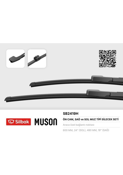 Silecek Süpürgesi 600/480MM Muz Tipi Bmw 3 Serısı Sedan E90-TOURING E91 03/05