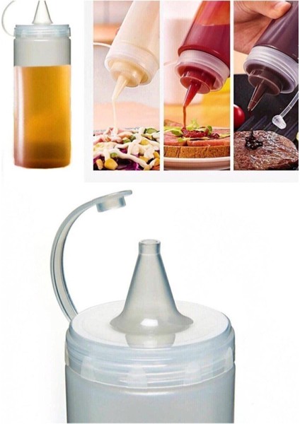 2'li Turuncu 700ml Sızdırmaz Kapaklı Plastik Yağ Şişesi Seti