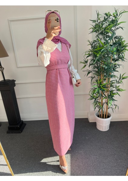 Pembe Simli Tüvit Tesettür Jile modelleri