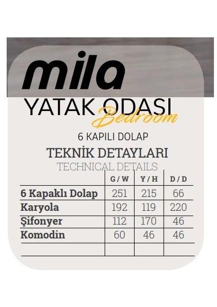 Mila Yatak Odası Takımı