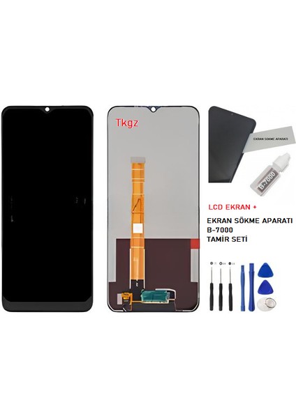 - Oppo Realme C25Y Lcd Ekran Dokunmatik -A- Kalite + B-7000 + TAMİR SETİ