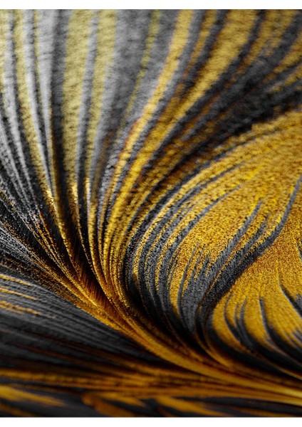 Siyah Gold Renk Soyut Zebra Seti Çerçeveli Cam Tablo 3'lü
