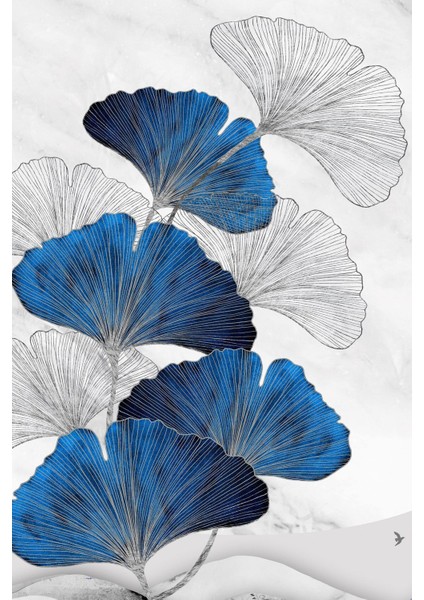 Lacivert Gümüş Rengeyiği Ve Çiçek Kombini Çerçeveli Temperli Cam Tablo 3'lü fiyatları