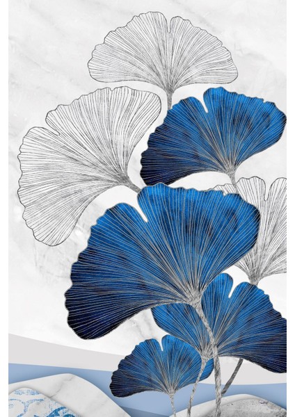 Lacivert Gümüş Rengeyiği Ve Çiçek Kombini Çerçeveli Temperli Cam Tablo 3'lü fırsatları