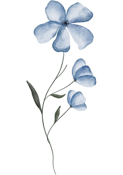 Beyaz Mavi Çiçek Kombini Çerçeveli Cam Tablo 2'li modelleri