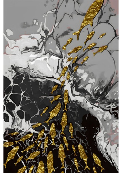 Siyah Gold Soft Renk Soyut At Seti Çerçeveli Cam Tablo 3'lü fiyatları