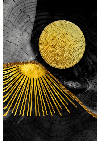 Siyah Gold Soft Renk Soyut At Seti Çerçeveli Cam Tablo 3'lü fırsatları