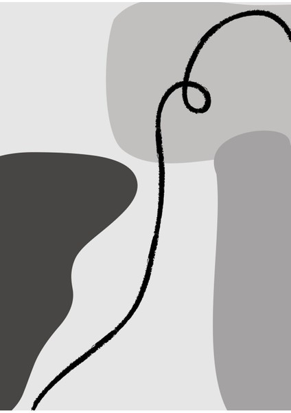 Gri Tonlar Soyut Abstract Kombin Çerçeveli Cam Tablo 2'li modelleri