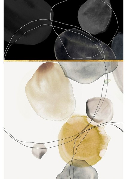 Siyah Gri Gold Yuvarlak Desenli Soyut Kombin Çerçeveli Saatli Cam Tablo fırsatları