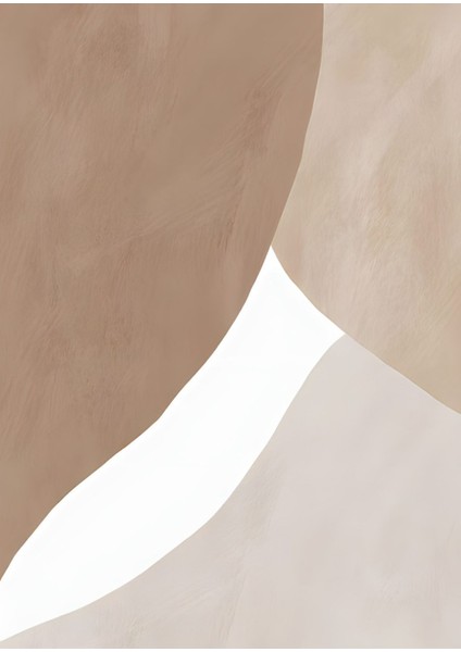 Krem Beyaz Bej Soyut Abstract Kombin Çerçeveli Cam Tablo 2'li