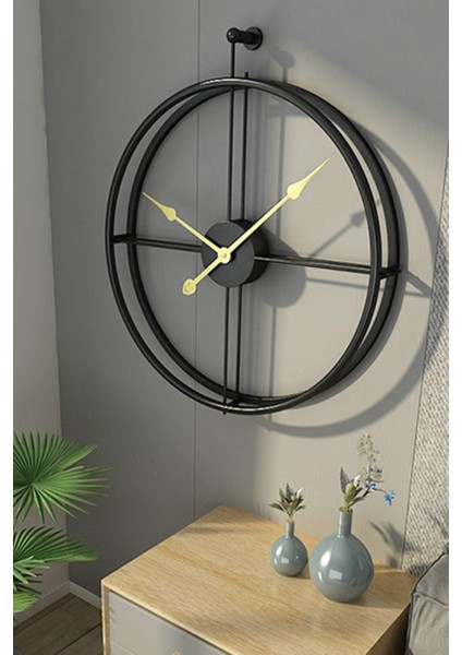 La Clock Xl 75X85 cm Siyah, Modern Dekoratif Ispanyol Tarzı Duvar Saati