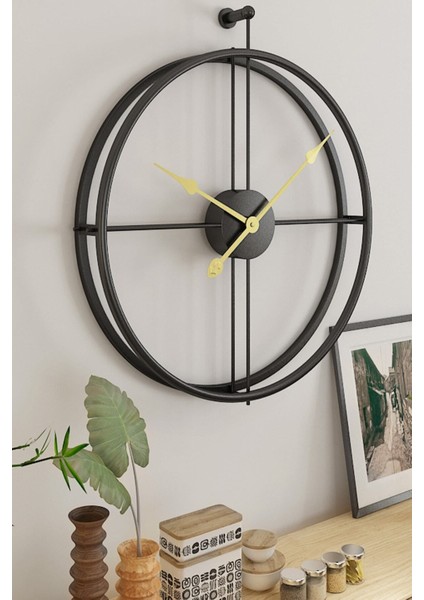 La Clock Xl 75X85 cm Siyah, Modern Dekoratif Ispanyol Tarzı Duvar Saati