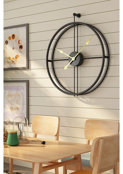 La Clock Xl 75X85 cm Siyah, Modern Dekoratif Ispanyol Tarzı Duvar Saati