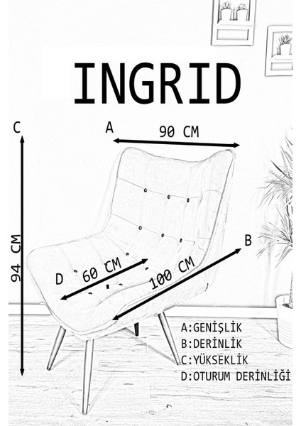 Ingrid Tekli Koltuk Berjer - Turuncu