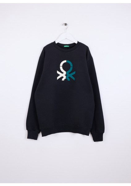 Baskılı Erkek Siyah Sweatshırt 3EB5C10KS 100