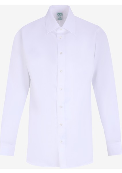 Slim Fit Italyan Yaka Beyaz Erkek Gömlek BBFW24MSH003